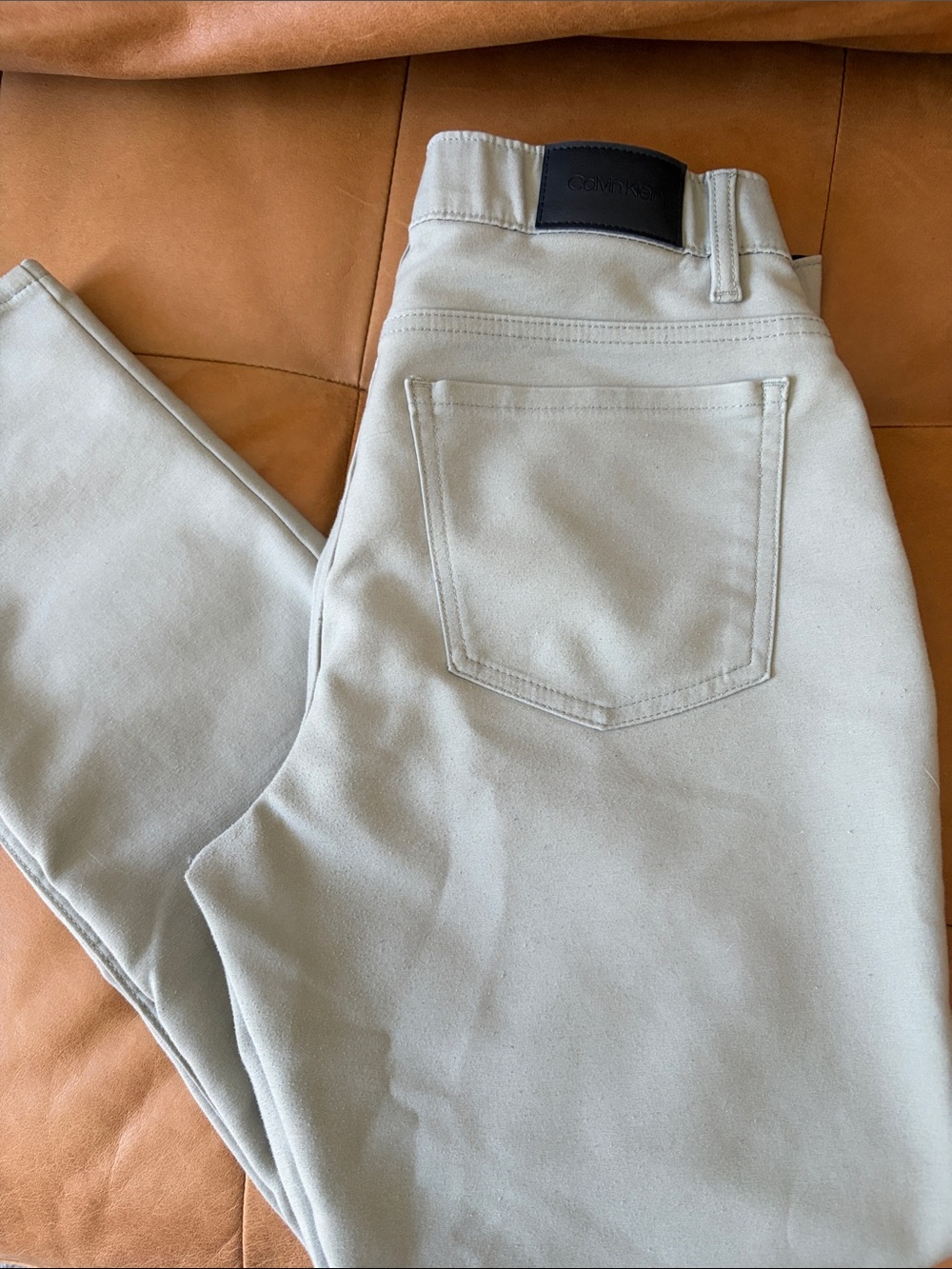 Calvin Klein Men’s Slim Straight Light Gray-ish Green Jeans